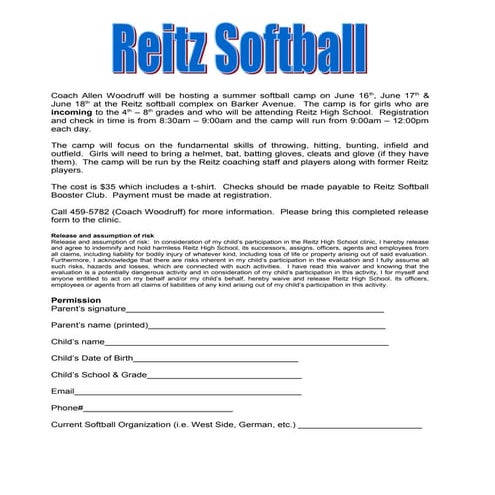 2014 reitz summer camp