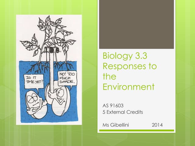 Plant and Animal Responses to the Environment