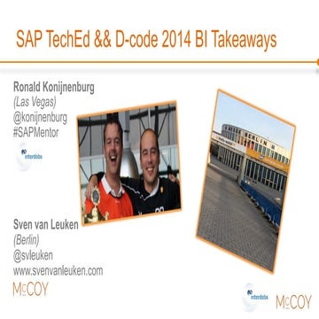 #SITNL 2014 - SAP Tech Ed takeaway