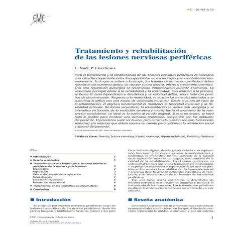 tratamiento y rehabilitación de las lesiones nerviosas periféricas