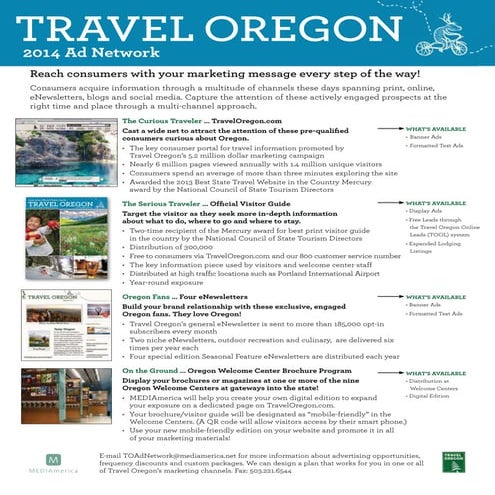 2014 Travel Oregon Ad Network