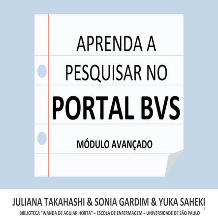 Aprenda a pesquisar no Portal BVS - módulo avançado