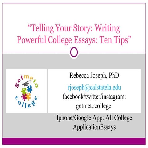 Telling Your Story: Two Hour Presentation