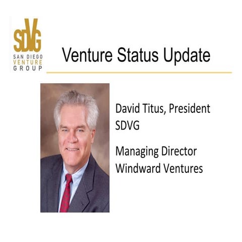 Venture Summit 2014, Dave Titus, SDVG President