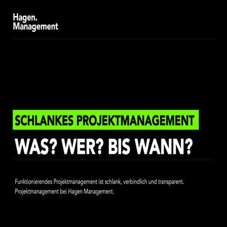 Schlankes Projektmanagement