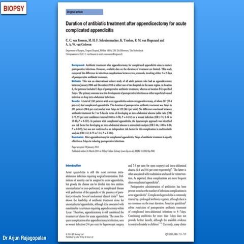 Duration of antibiotic treatment after appendicectomy for acute ...