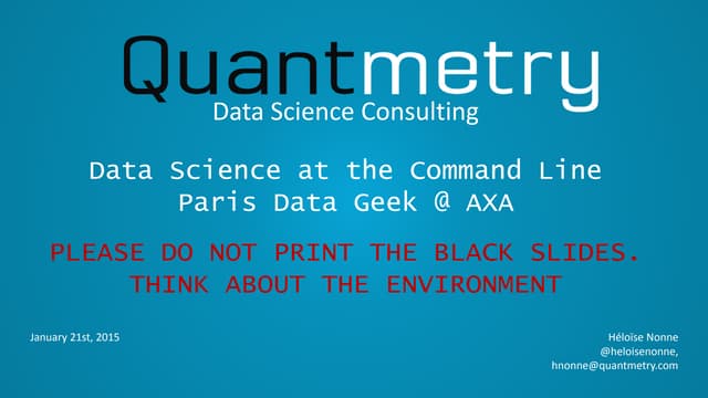 Data Science at the Command Line