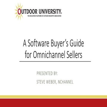 Steve Weber's Presentation at the Outdoor Retailers 2015 Winter Show