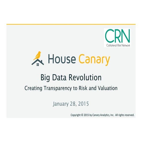 Big Data Revolution: Increasing Transparency to Risk and Valuation