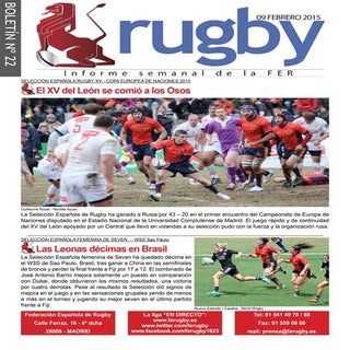 Boletín semanal de rugby de la FER