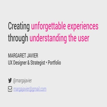 Marga Javier • UX Designer & Strategist • Portfolio