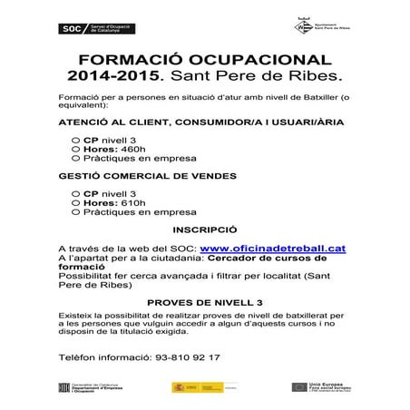 Formació Ocupacional 2014-2015