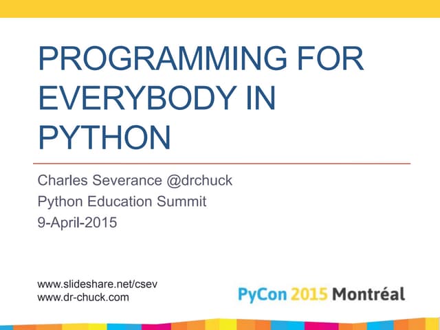 Programming for Everybody in Python | PPTX