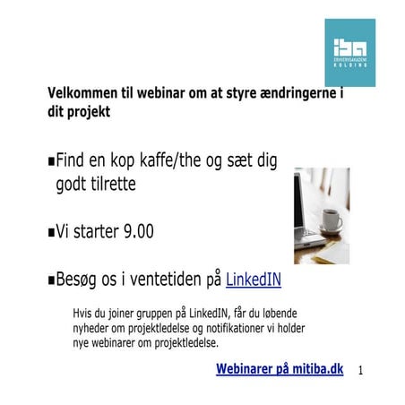 Webinar om ændringer i projekter