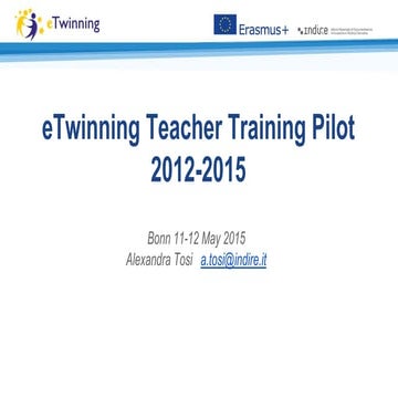 eTwinning Initial Training Pilot, presentation May 2015 