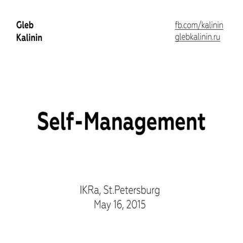 Self-Management @ IKRA