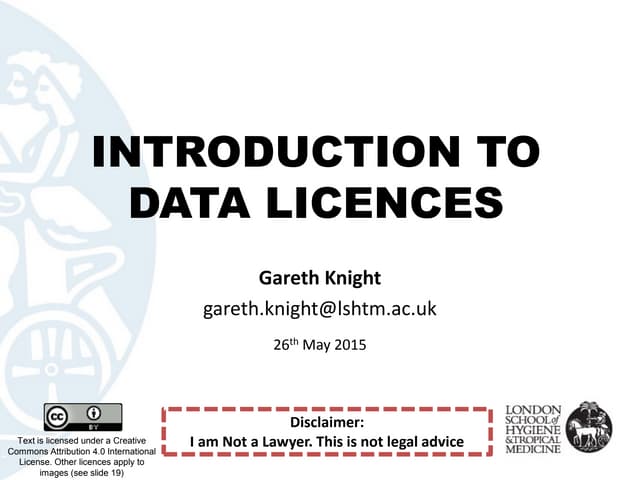 Introduction to Data Licences
