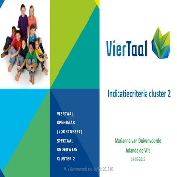 2015 05 indicatiecriteria cluster 2 zonh regiodag
