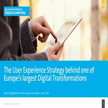 Keynote: The User Experience Strategy behind one of Europe’s largest Digital ...