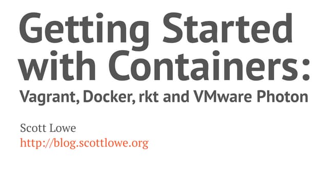 Getting Started with Containers