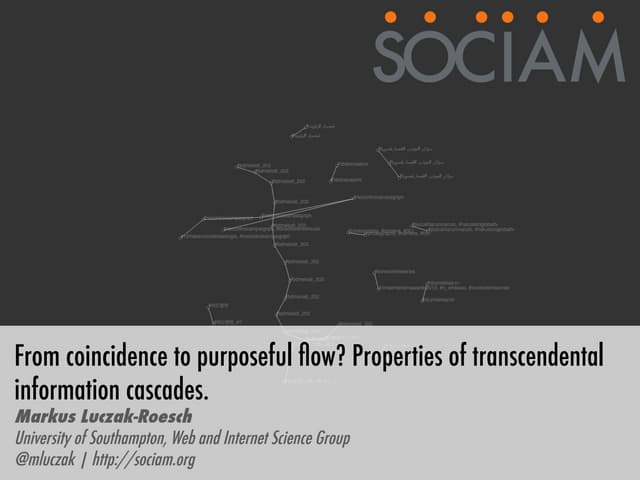From coincidence to purposeful flow? Properties of transcendental information...