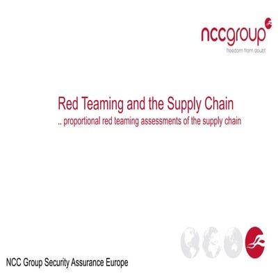 Red Teaming and the Supply Chain