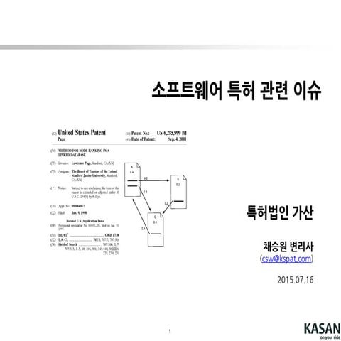 소프트웨어 특허 관련 이슈(Software patent related issues)