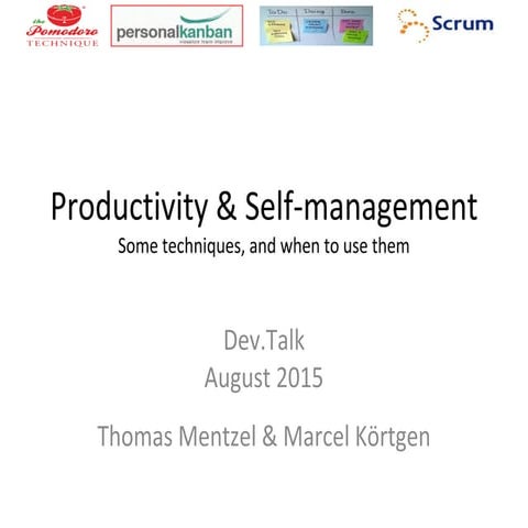Productivity- and Self Management