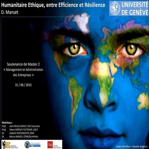 Humanitaire éthique entre efficience et resilience