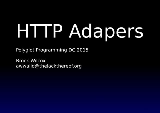 2015-10-07 PPDC HTTP Adapters