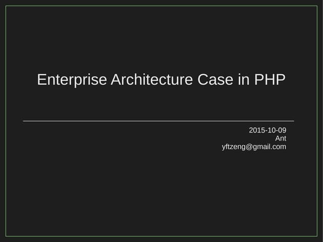 Enterprise Architecture Case in PHP...