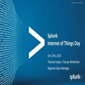 Splunk Internet of Things Roundtable 2015