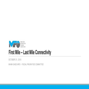 First-Last Mile Presentation