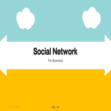 Basic of Social Network for Business 20-10-2015