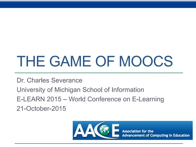 The Game of MOOCs