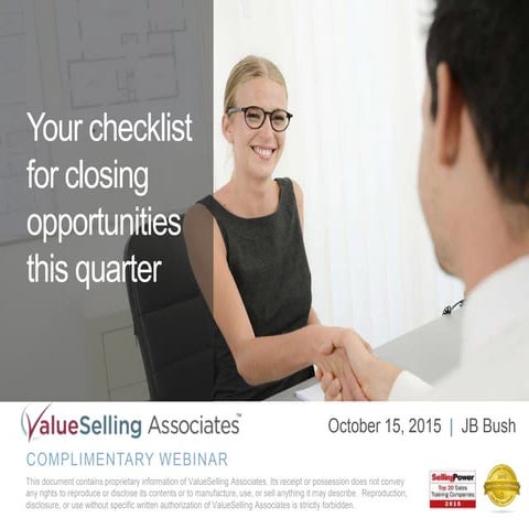 Your checklist for closing opportunities this quarter