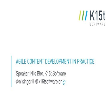 DocOps: Agile Content Development In Practice - Nils Bier, tekom Jahrestagung...
