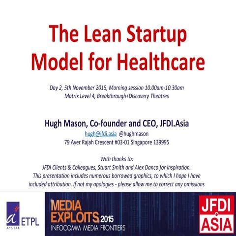 The Lean Startup Model for Healthcare