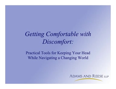 Getting Comfortable With Discomfort: Practical Tools for Keeping Your Head Wh...