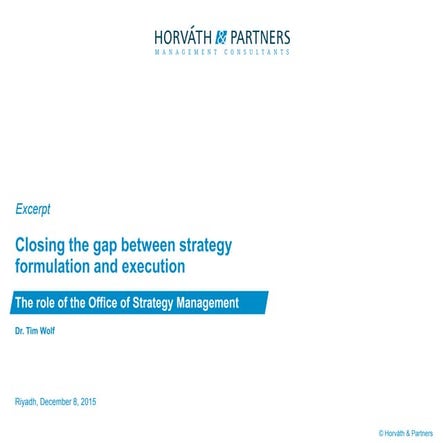 Horváth & Partners: Office of Strategy Management