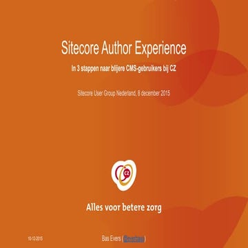 Sitecore Author Experience bij CZ