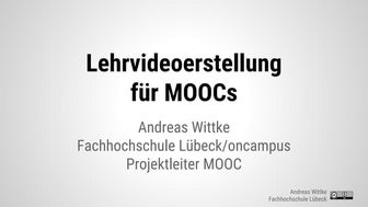 Lehrvideoerstellung für MOOCs