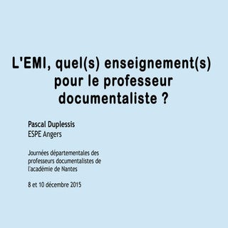 L'EMI, quel(s) enseignement(s) pour...