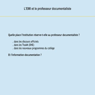 L'EMI, quel(s) enseignement(s) pour...