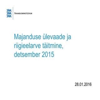 Eesti majanduse ja 2015. aasta riig...