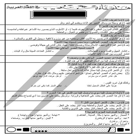 ملزمة رووعة فى أدب الأول الثانوى للاستاذ اسلام صلاح ترم أول2015