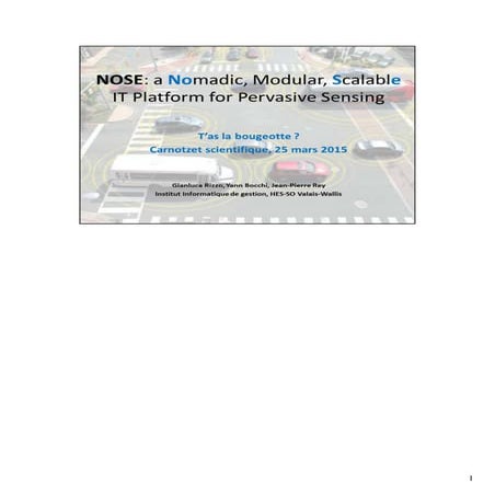 NOSE: a Nomadic, Modular, Scalable  IT Platform for Pervasive Sensing