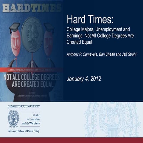 Hard Times: College Majors, Unemployment and Earnings: Not All College Degree...