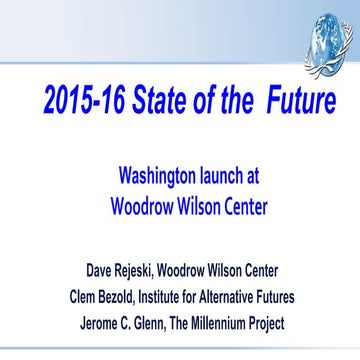 2015-16 State of the Future launch at the Woodrow Wilson Center