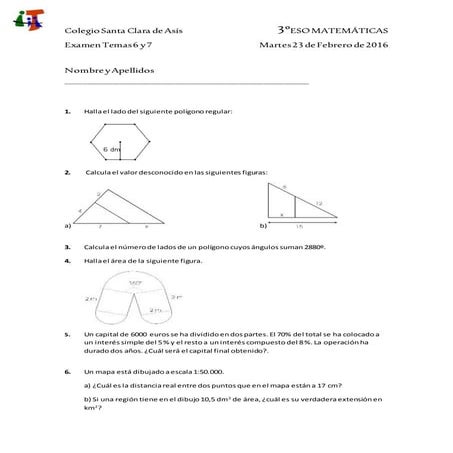 2015 2016. 3ºeso mat. temas 5 y6